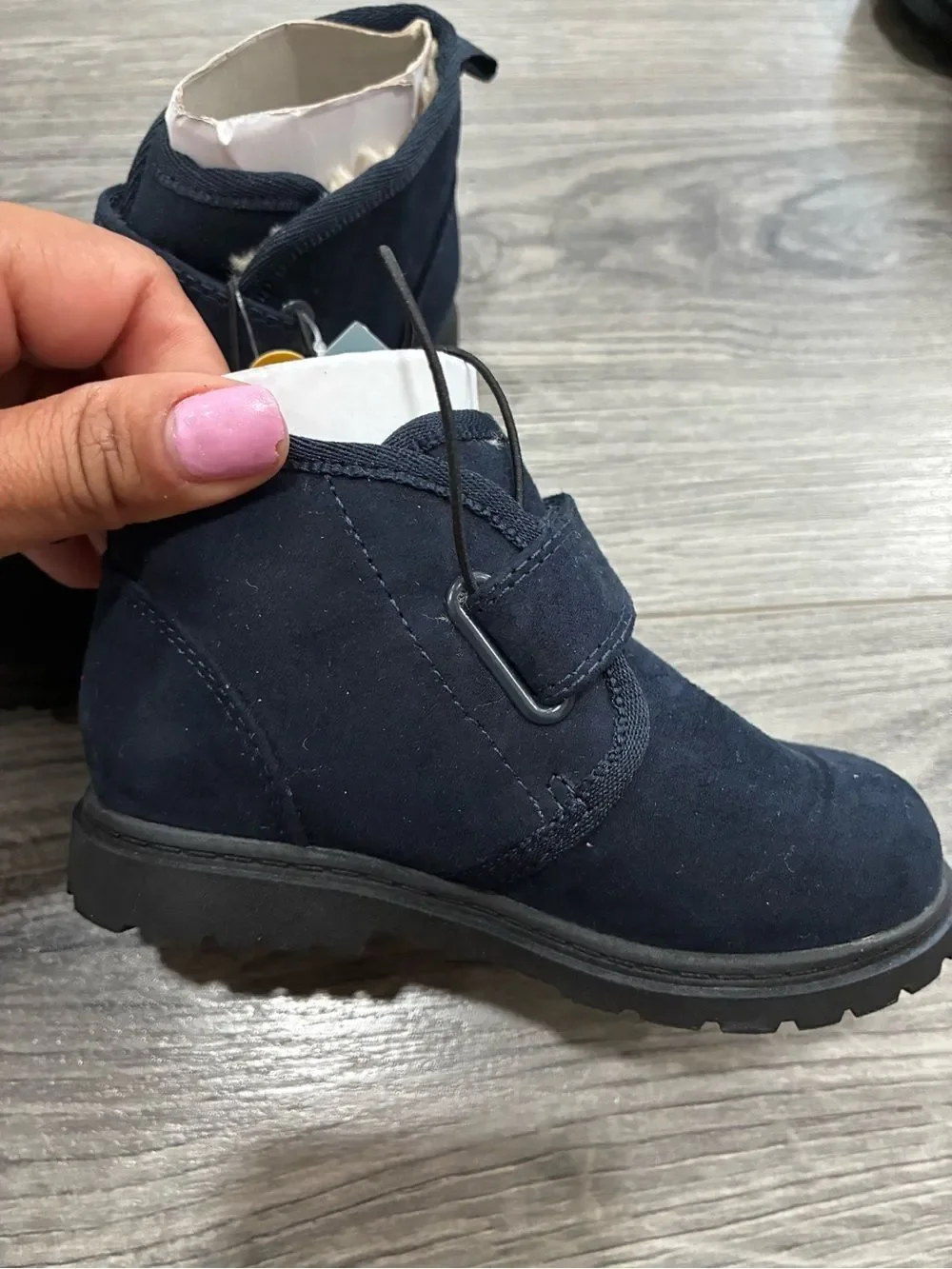 Cat & Jack Navy Kids Velcro Ankle Boots